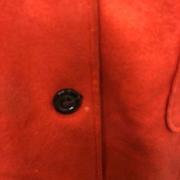 Banana Republic orange belted pea coat with hood size medium - Picture 11 of 16